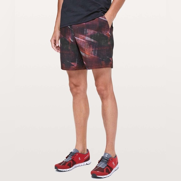 Lululemon Pace Breaker Short Linerless 7" Updated Shadow Play Red Multi Size M - Picture 6 of 9
